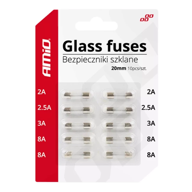 Предохранители стеклянные мини AMiO 10шт. (02394/023945)