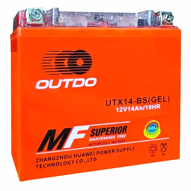 Мото аккумулятор OUTDO MOTO GEL 6CT-12Ah Аз (UTX14-BS)