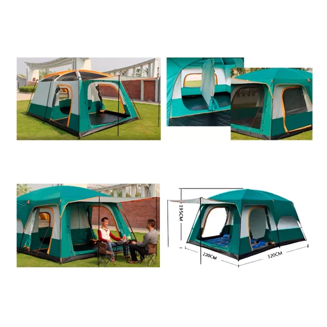 Палатка Axxis DrunkCarp 3-х местная с тамбуром и тентом 320х220х195 см зеленая (ax-1219)