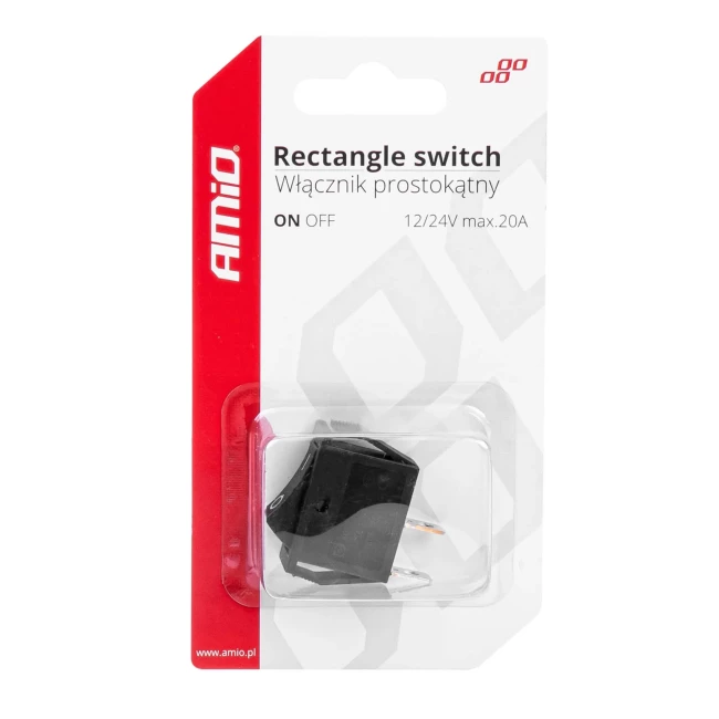 Вимикач прямокутний AMiO 12V/24V (03081/030813)