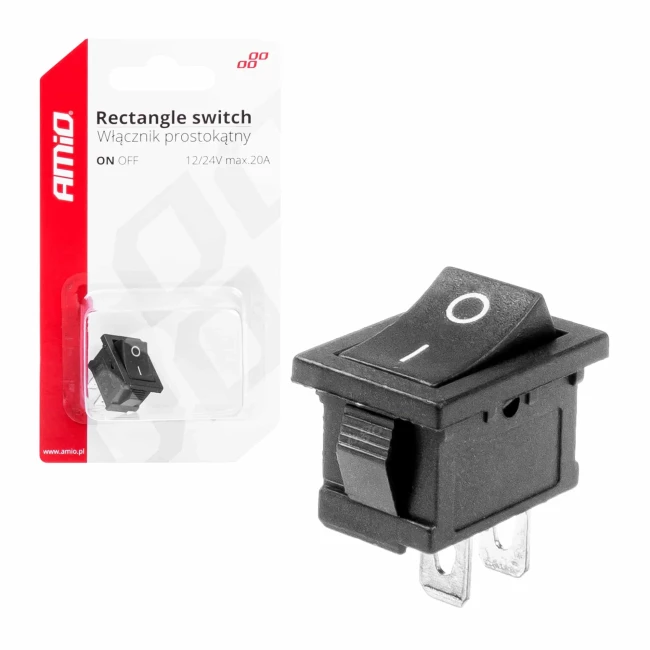 Выключатель прямоугольный AMiO 12V/24V (03082/030820)