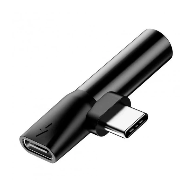 Адаптер Baseus L41 AUX Type-C to Type-C +3.5mm черный (CATL41-01)