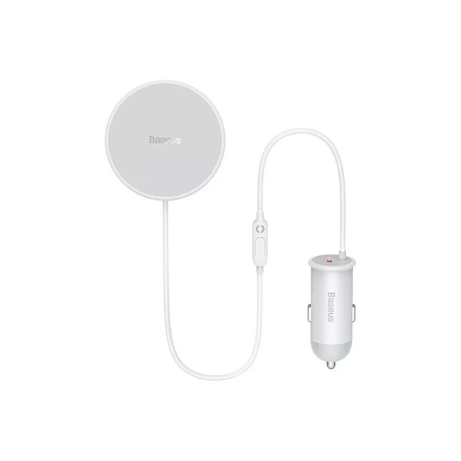 Автомобильное зарядное устройство Baseus CW01 Magnetic Wireless 40W белый (SUCX040102)