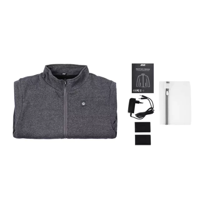 Кофта з підігрівом 2E Tactical heat power grey розмір XXL (2E-HJHPXXL-GR)