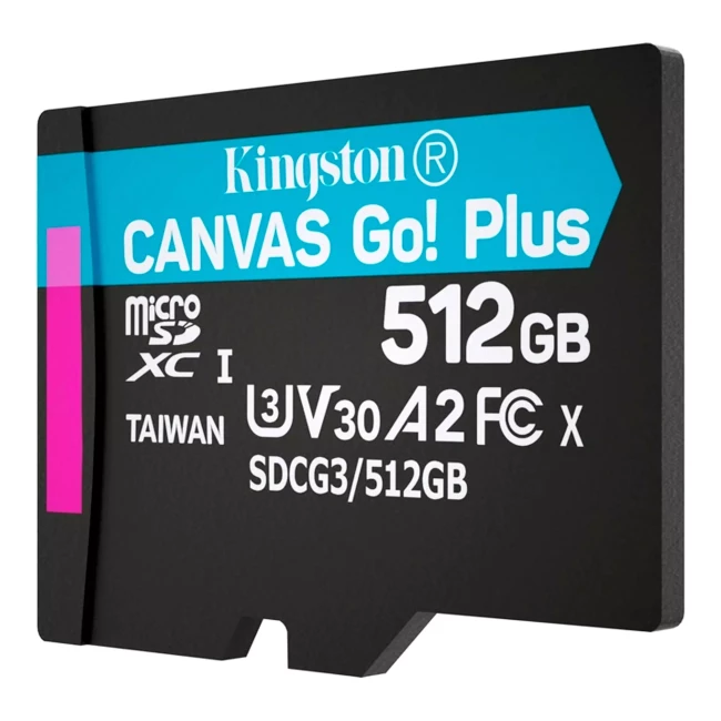 Карта пам'яті Kingston microSDX C512GB Canvas Go Plus A2 U3+SD