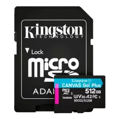 Карта памяти Kingston microSDX C512GB Canvas Go Plus A2 U3 +SD