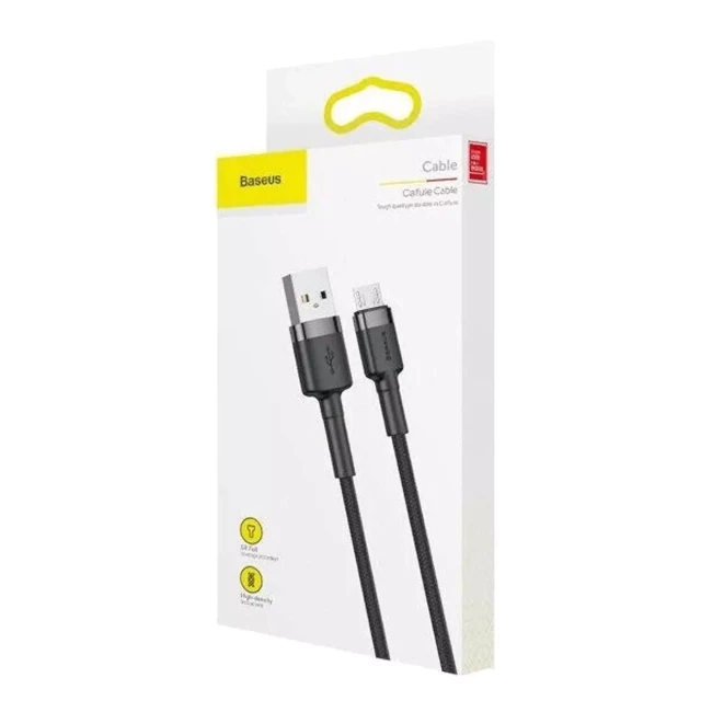 Кабель Baseus Cafule USB Micro 1.5A 2M черно-серый