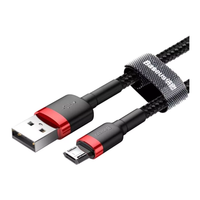Кабель Baseus Cafule USB Micro 1м чорно-червоний