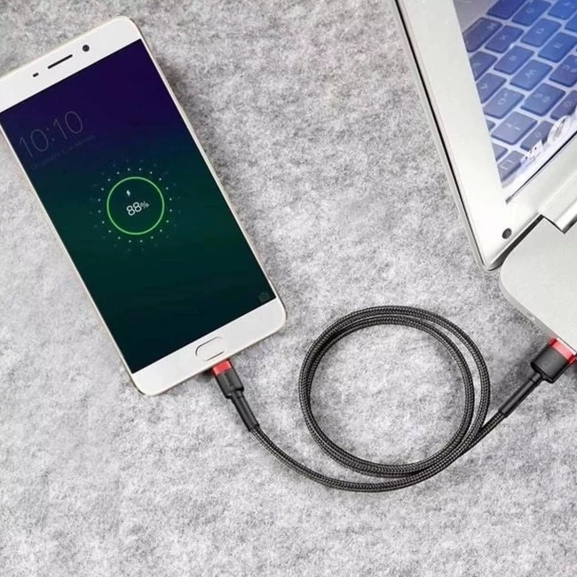 Кабель Baseus Cafule USB Micro 1м чорно-червоний