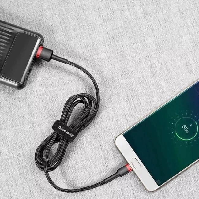 Кабель Baseus Cafule USB Micro 1м чорно-червоний