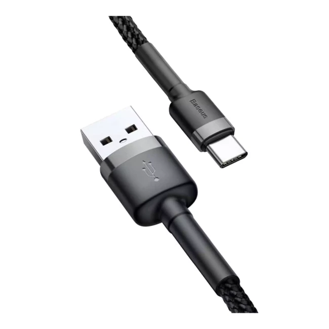 Кабель Baseus Cafule USB Type-C 1м черно-серый