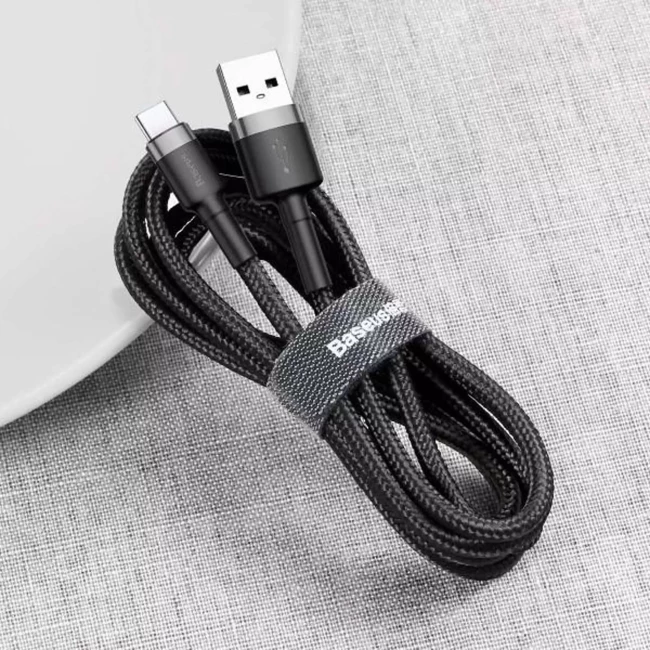 Кабель Baseus Cafule USB Type-C 1м черно-серый