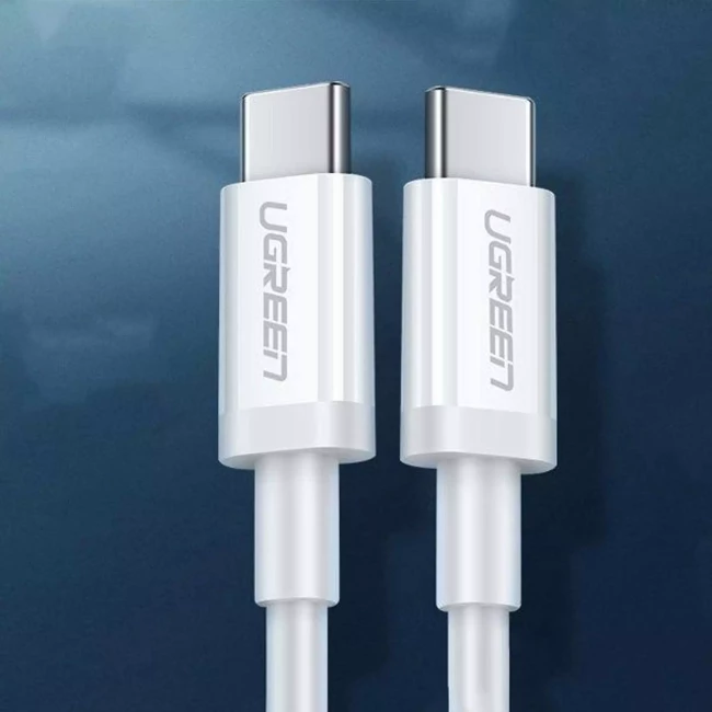 Кабель UGREEN US264 Type-C toType-C 60W 3A 1м білий