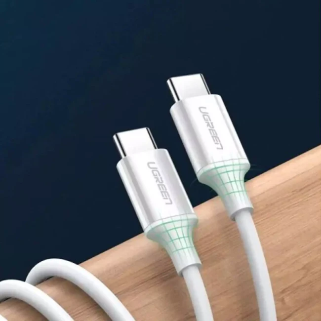 Кабель UGREEN US264 Type-C toType-C 60W 3A 1м білий