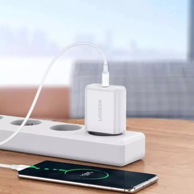 Кабель UGREEN US264 Type-C toType-C 60W 3A 1м білий