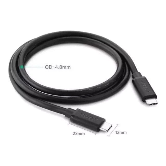 Кабель UGREEN US286 Type-C toType-C 3A 1.5м черный