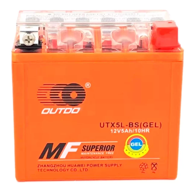 Мото аккумулятор OUTDO AGM 6СТ-5Ah АзЕ (UTX5L-BS)