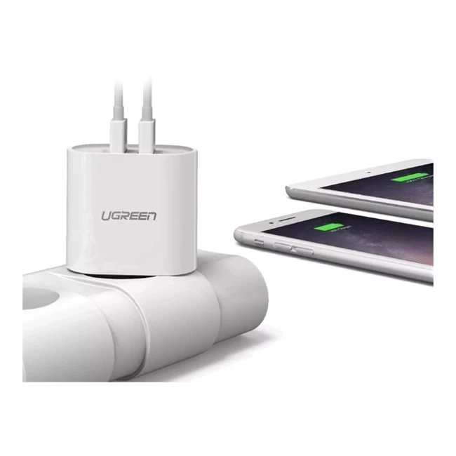 Сетевое зарядное устройство UGREEN CD104 2xUSB 3.4A Charger белый