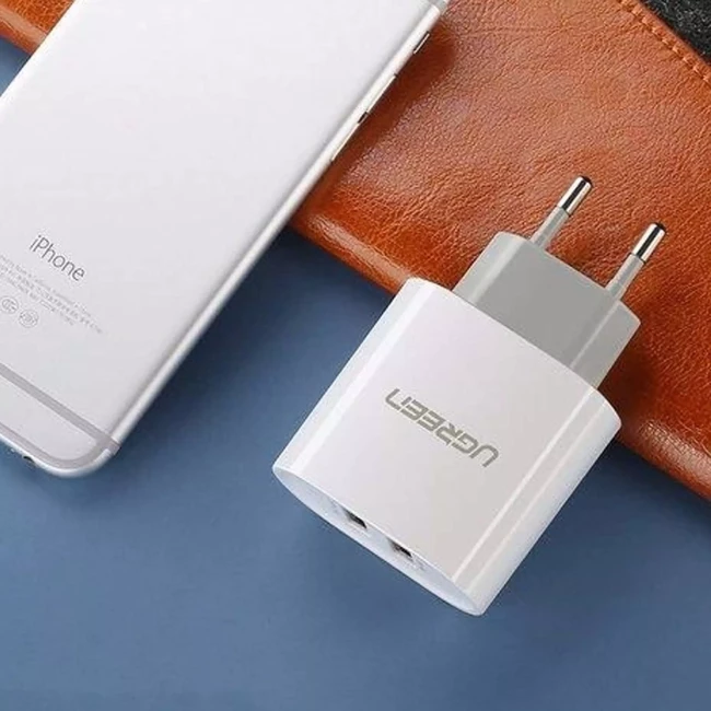 Сетевое зарядное устройство UGREEN CD104 2xUSB 3.4A Charger белый