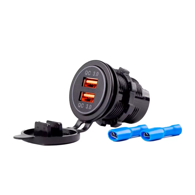 Зарядное устройство AMIO 2xUSB 12/24V MOD-05 (02855)