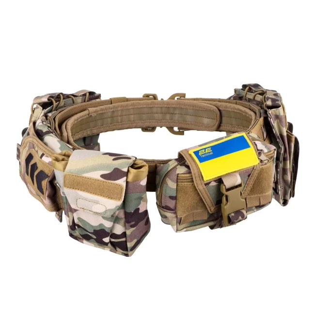 Ремень тактический 2Е с 5-ю подсумками камуфляж (2E-MILTACBELT-Y5PCH-CC)