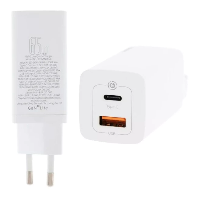 Зарядное устройство Baseus GaN2 Lite QC C+U 65W белый (CCGAN2L-B02)