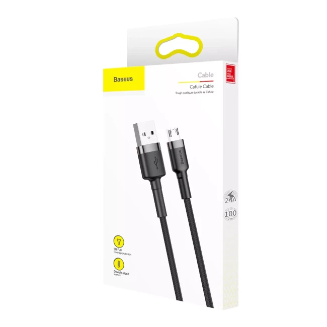 Кабель Baseus Cafule USB Micro 1м чорно-сірий