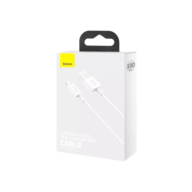 Кабель Baseus USB to Lightning 2.4A 1.5m белый (CALYS-B02)