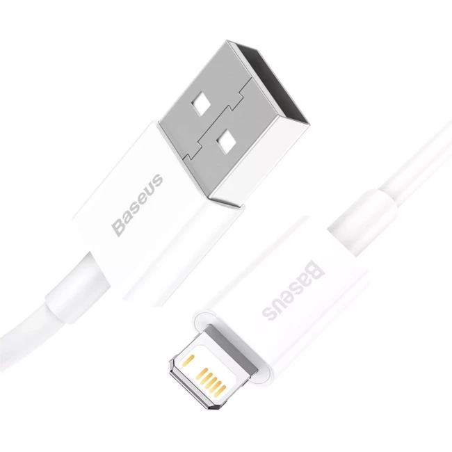 Кабель Baseus USB to Lightning 2.4A 1m белый (CALYS-A02)