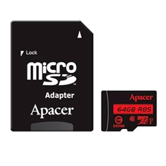 Карта памяти Apacer microSDXC UHS-I  85R 64GB сlass10 +SD