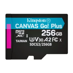 Карта пам'яті Kingston microSDXC 256 GB Canvas Go Plus A2 U3 +SD