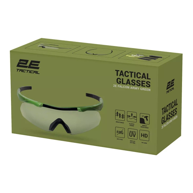 Очки тактические защитные 2E Falcon Army Green с EVA-футляром 3 линзы (2E-TPG-ARGN)