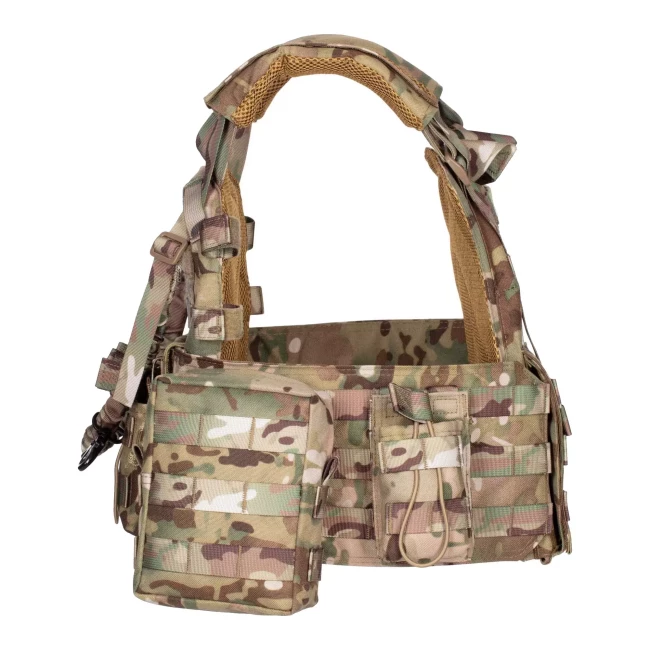 Плитоноска 2Е Тип 1 с карманами для боковой защиты и подсумками Моlle камуфляж (2E-MILPLACARR1-MC)