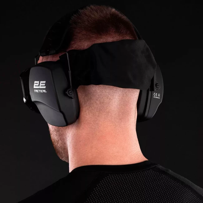 Тактические защитные наушники 2E Defence Black NRR 25 dB пассивные (2E-TPE016BK)