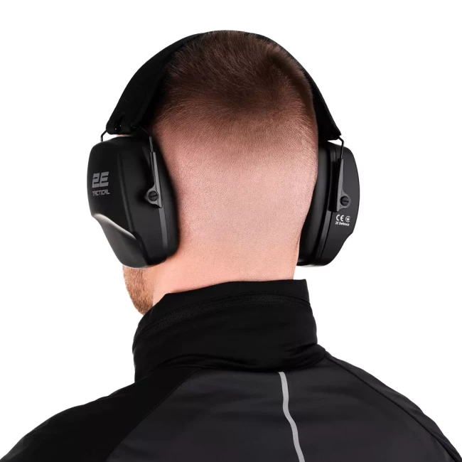 Тактические защитные наушники 2E Defence Black NRR 25 dB пассивные (2E-TPE016BK)