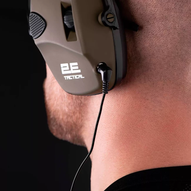Тактические защитные наушники 2E Pulse Pro Army Green NRR 22 dB активные (2E-TPE026ARGN)