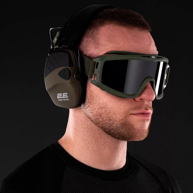 Тактические защитные наушники 2E Pulse Pro Army Green NRR 22 dB активные (2E-TPE026ARGN)