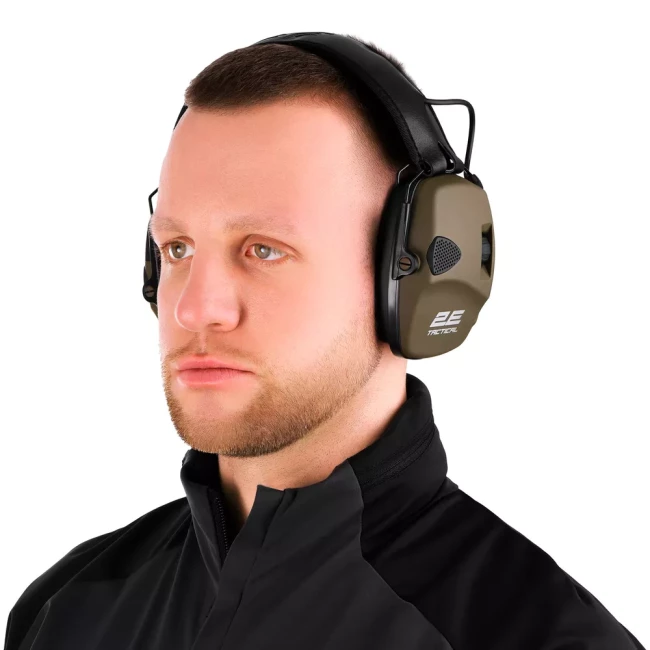 Тактические защитные наушники 2E Pulse Pro Army Green NRR 22 dB активные (2E-TPE026ARGN)