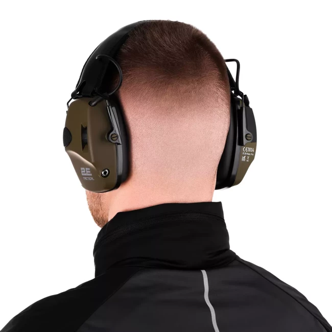 Тактические защитные наушники 2E Pulse Pro Army Green NRR 22 dB активные (2E-TPE026ARGN)