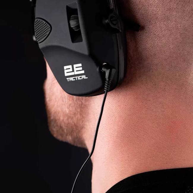 Тактические защитные наушники 2E Pulse Pro Black NRR 22 dB активные (2E-TPE026BK)