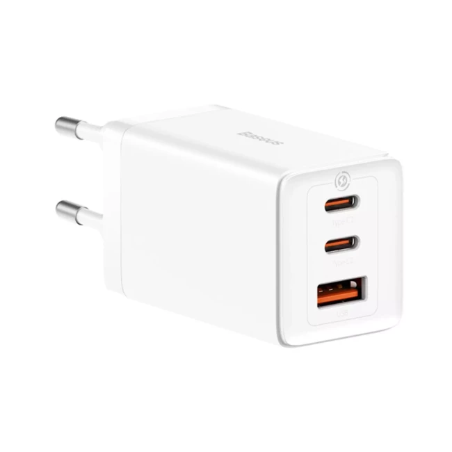 Зарядний пристрій Baseus 65W GaN5 Pro 2C+U білий (CCGP120202)