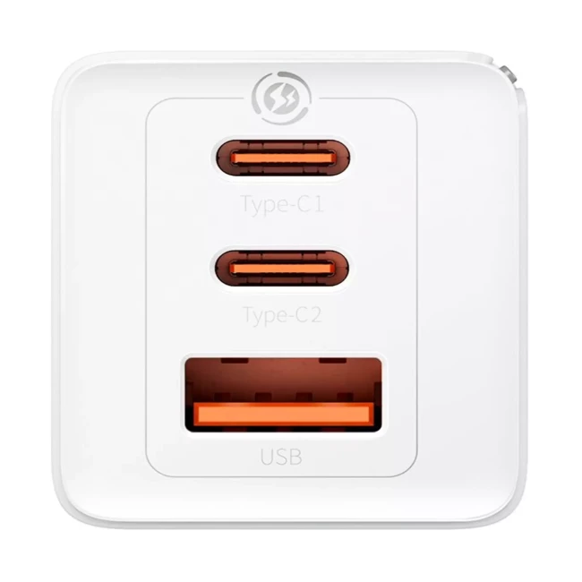 Зарядний пристрій Baseus 65W GaN5 Pro 2C+U білий (CCGP120202)
