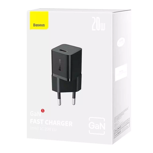 Зарядное устройство Baseus GaN5 FC mini 1C 20W черный (CCGN050101)