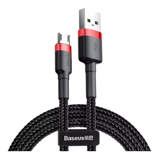 Кабель Baseus Cafule USB Micro 1м чорно-червоний