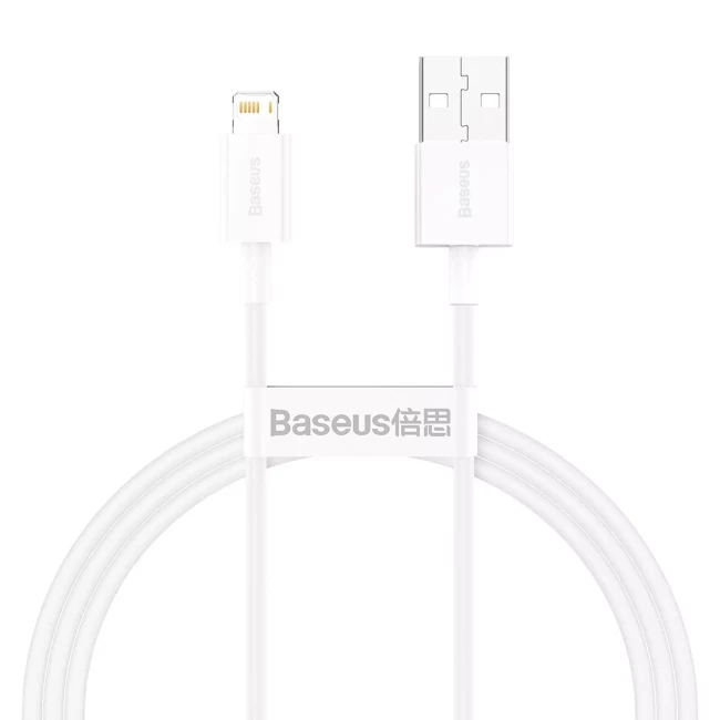 Кабель Baseus USB to Lightning 2.4A 1.5m белый (CALYS-B02) Кабель Baseus USB to Lightning 2.4A 1.5m белый (CALYS-B02)