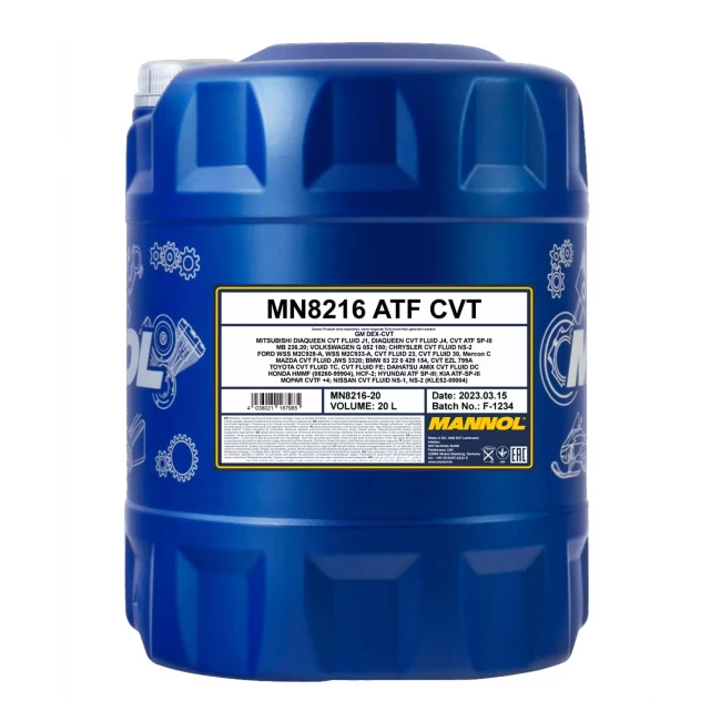 Трансмиссионное масло MANNOL 8216 O.E.M ATF CVT 20 л (MN8216-20 Трансмиссионное масло MANNOL 8216 O.E.M ATF CVT 20 л (MN8216-20