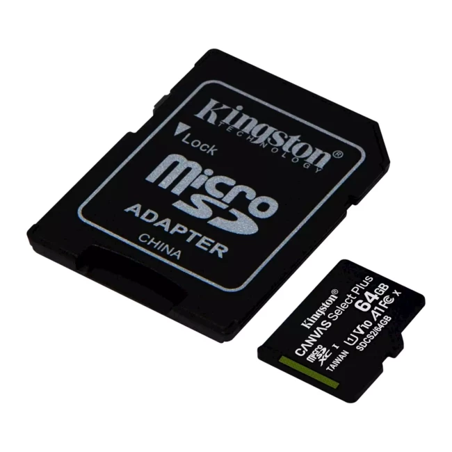 Карта пам'яті Kingston microSDXC UHS-I 100R A1 64GB class 10+ad
