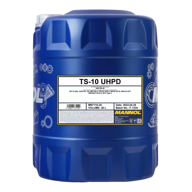 Моторное масло MANNOL TS-10 UHPD 5W-40 20л (MN7110-20) Моторное масло MANNOL TS-10 UHPD 5W-40 20л (MN7110-20)
