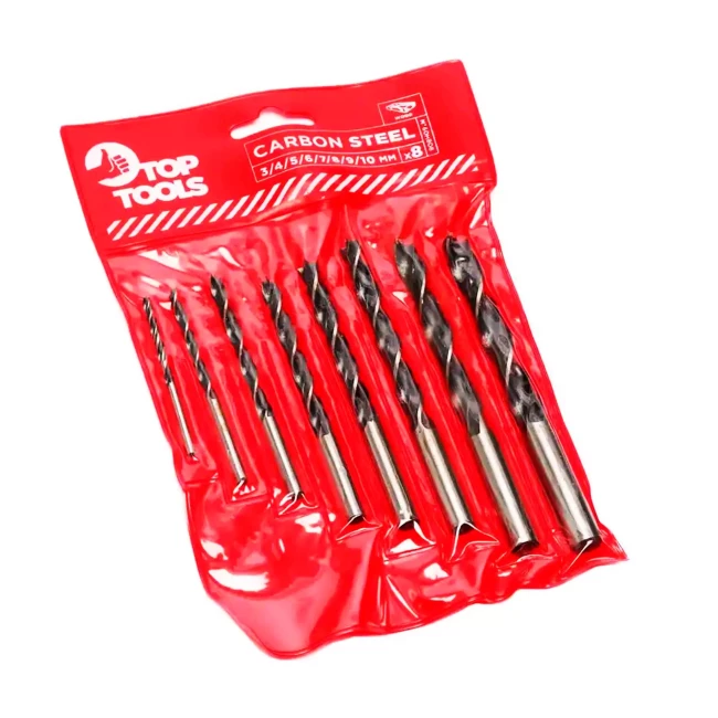 Набор сверл по дереву спиральные Top Tools 3-10 мм 8 шт (60H808)