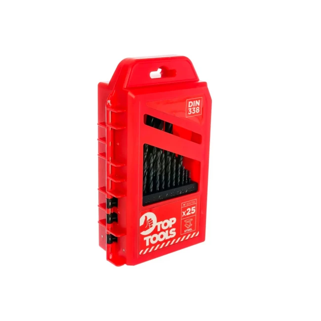 Набор сверл по металлу HSS Top Tools 1.0-13.0 мм S4 25 шт (60H725)